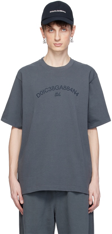 Photo: Dolce&Gabbana Gray Print T-Shirt
