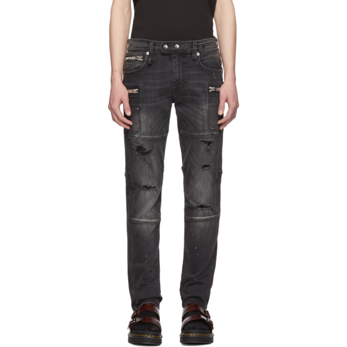 R13 Black Moto Jeans R13