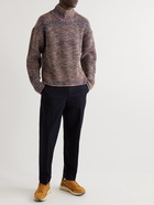 Mr P. - Mouline Knitted Mock-Neck Sweater - Brown