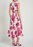 Rebecca Vallance Damask Floral-print Stretch Cotton-poplin Midi Dress Multicoloured