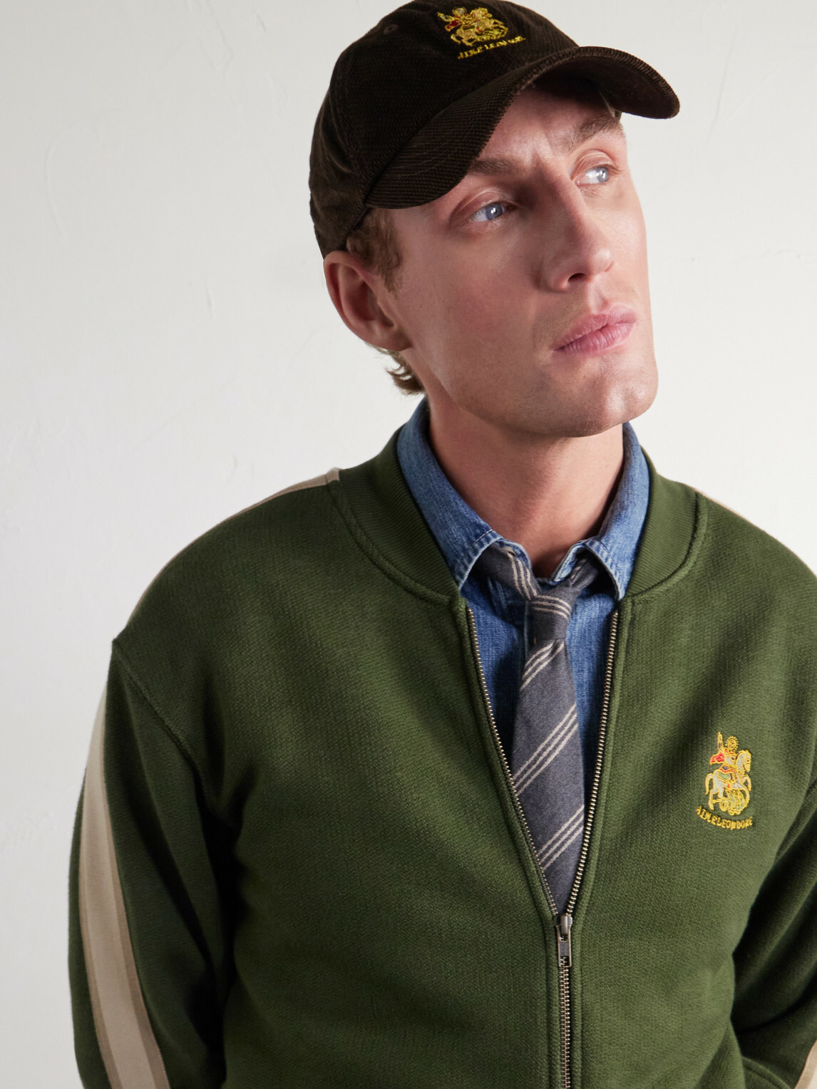 Aimé Leon Dore - St. George Logo-Embroidered Cotton-Dobby Corduroy Cap - Brown
