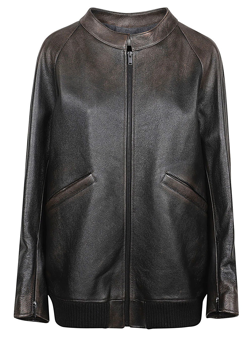 The Row Brown Efren Leather Jacket The Row The Row Brown Efren Leather Jacket The Row