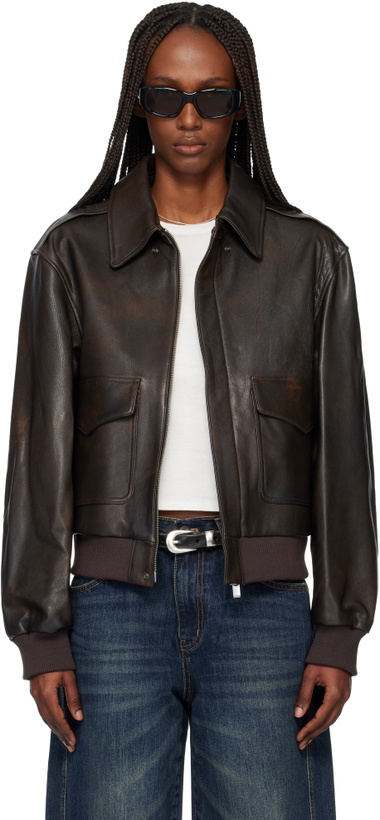 Photo: TONYWACK Brown Goat Leather Aviator Jacket