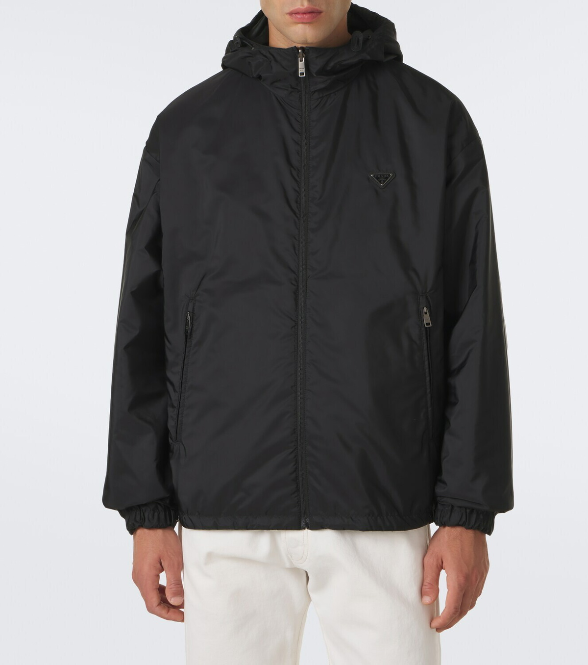 Prada Re-Nylon logo hooded jacket
