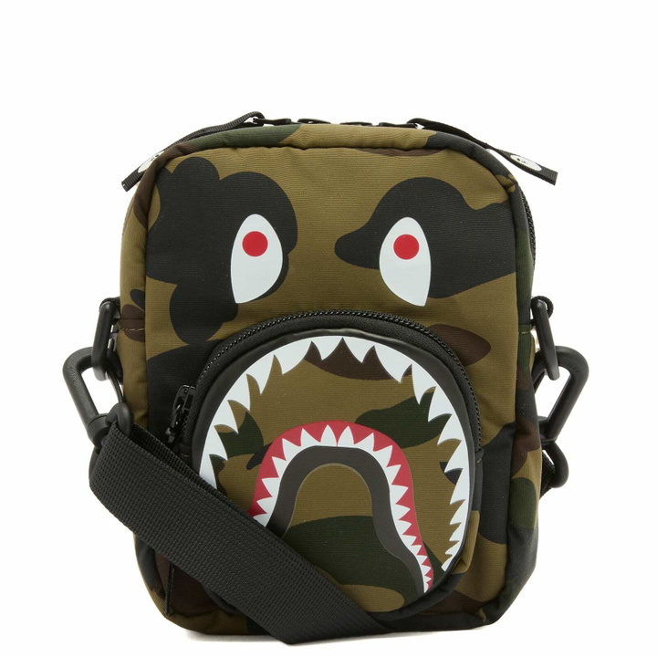 Photo: A Bathing Ape Men's 1St Camo Shark Mini Bag in Green 