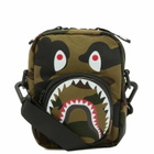 A Bathing Ape Men's 1St Camo Shark Mini Bag in Green 