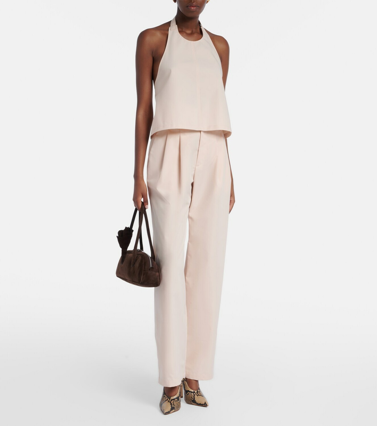 Wardrobe.NYC Halterneck cotton-blend top