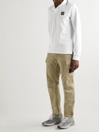 Stone Island - Logo-Appliquéd Stretch-Cotton Piqué Polo Shirt - White