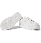 Maison Margiela - Fusion Rubber-Trimmed Distressed Leather Sneakers - White
