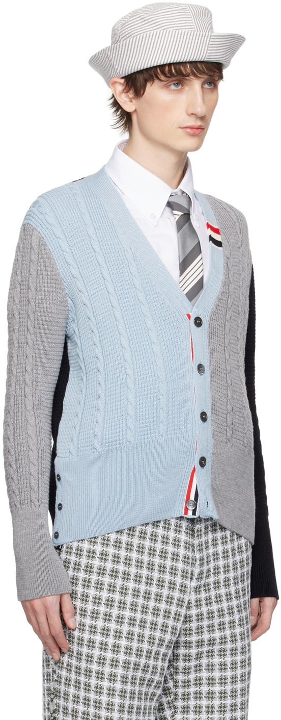 Thom Browne Blue Funmix Cardigan