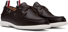 Thom Browne Brown Baby Calf Leather Boat Shoes