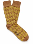 Kingsman - Argylle Cotton and Nylon-Blend Socks - Yellow
