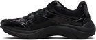 Hugo Black Mesh Faux-Leather Sneakers