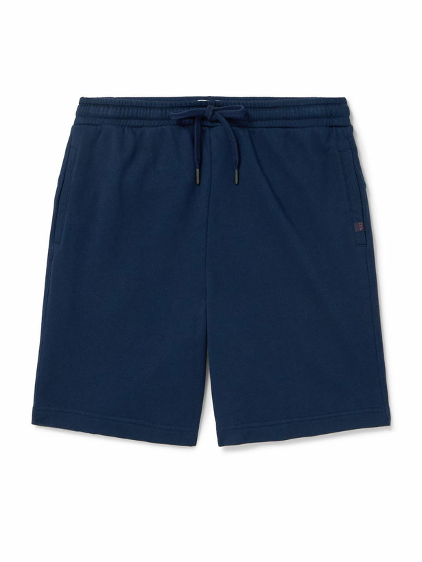 Photo: Derek Rose - Quinn 1 Straight-Leg Cotton and Modal-Blend Jersey Drawstring Shorts - Blue