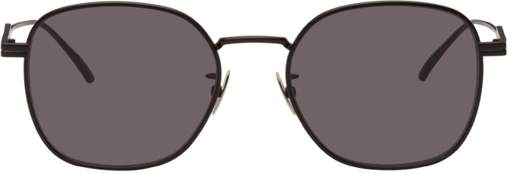 Photo: Bottega Veneta Black Metal Round Sunglasses