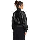 LU'U DAN Black Blouson Leather Jacket