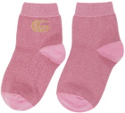 Gucci Pink Metallic Monlux Socks