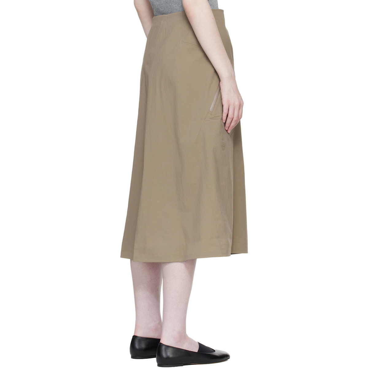Veilance Beige Lota Midi Skirt