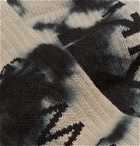 Off-White - Tie-Dyed Intarsia Cotton-Blend Socks - Gray