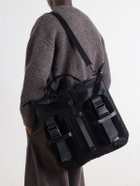 Master-Piece - Helmet Suede and Leather-Trimmed Shell Messenger Bag
