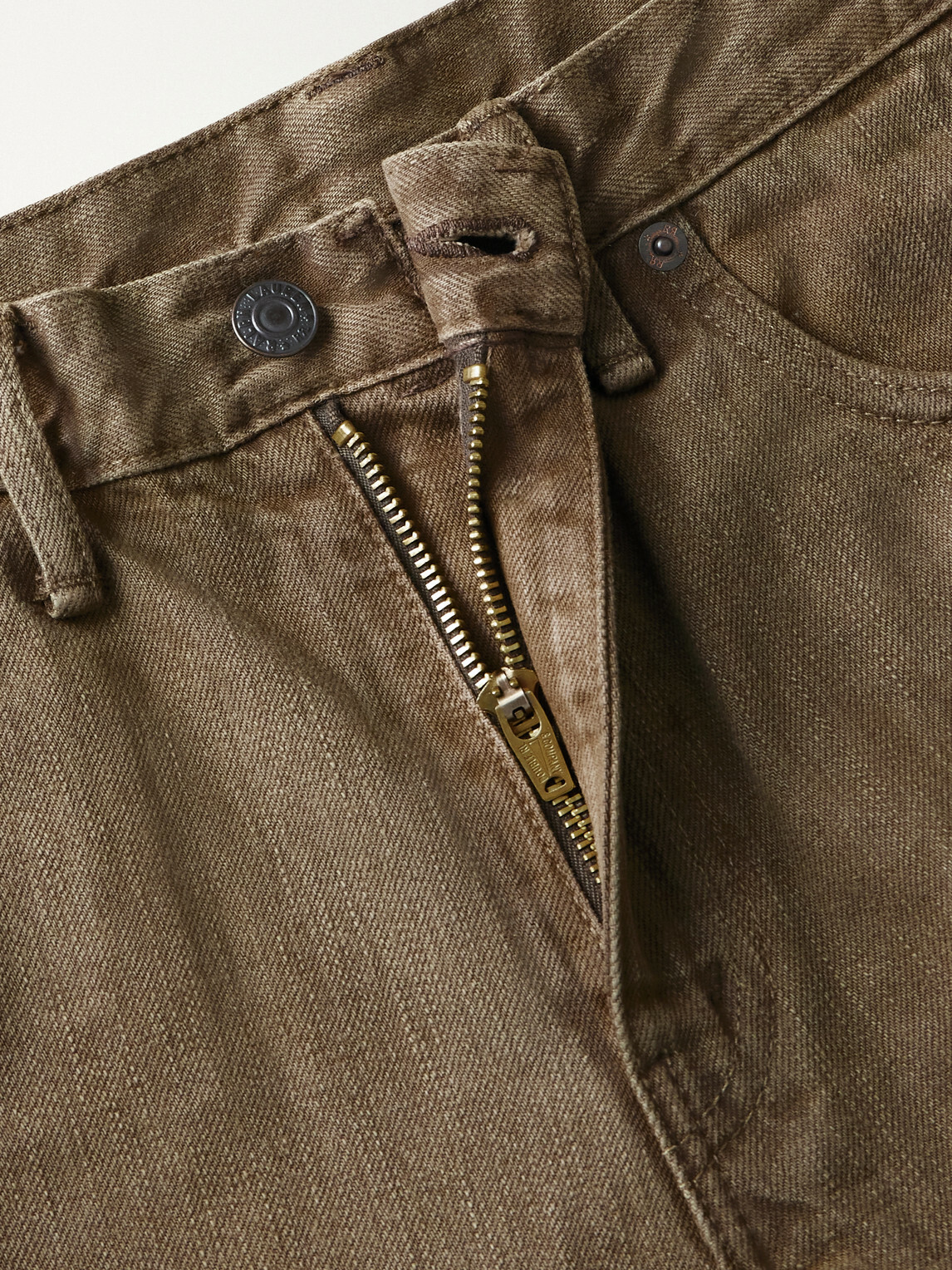 RRL - Slim-Fit Distressed Jeans - Brown