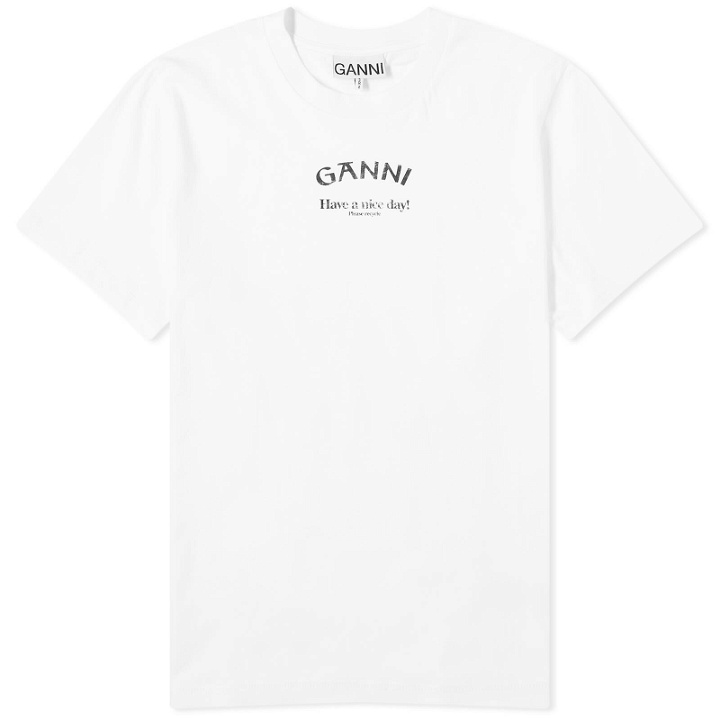 Photo: GANNI Women's Thin Jersey Relaxed O-Neck T-Shirt in Bright White
