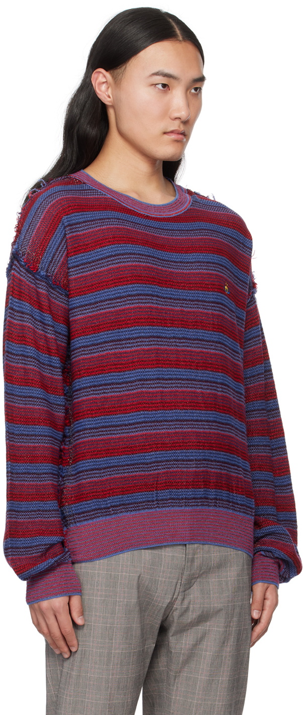 Vivienne Westwood Blue & Red Broken Stitch Sweater Vivienne Westwood