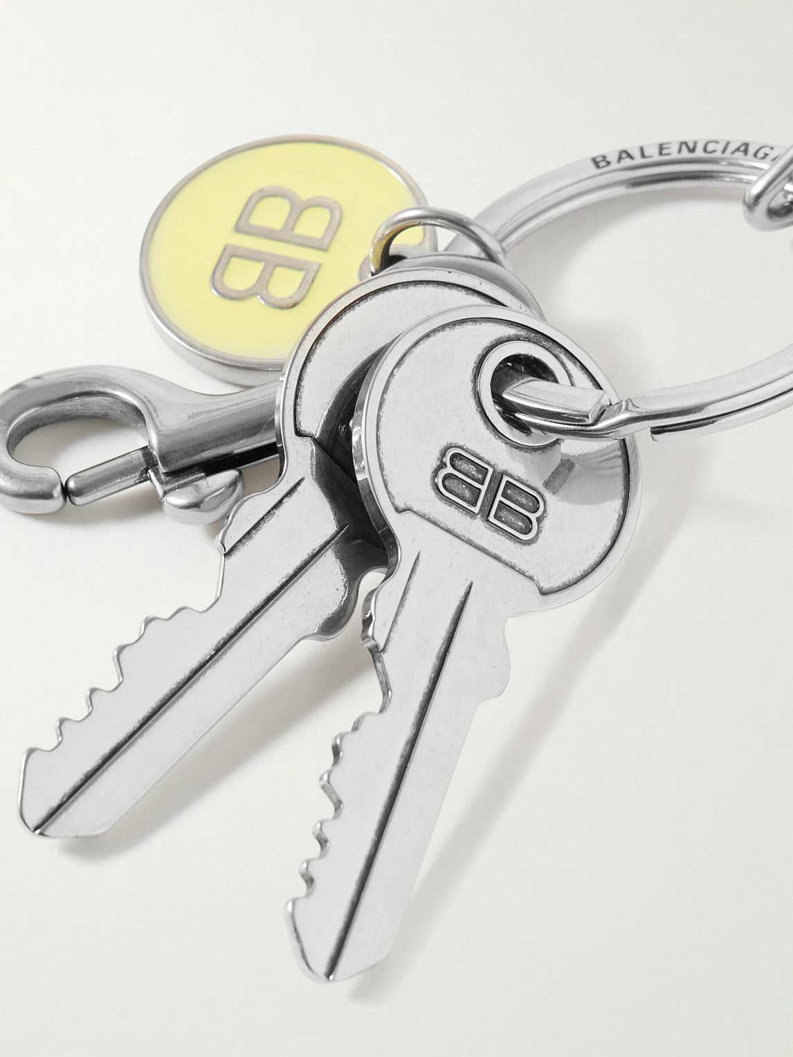 Balenciaga - Silver-Tone and Enamel Keyring