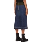 Sacai Blue Denim and Wool Combo Skirt