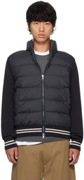 Moncler Navy Paneled Down Cardigan