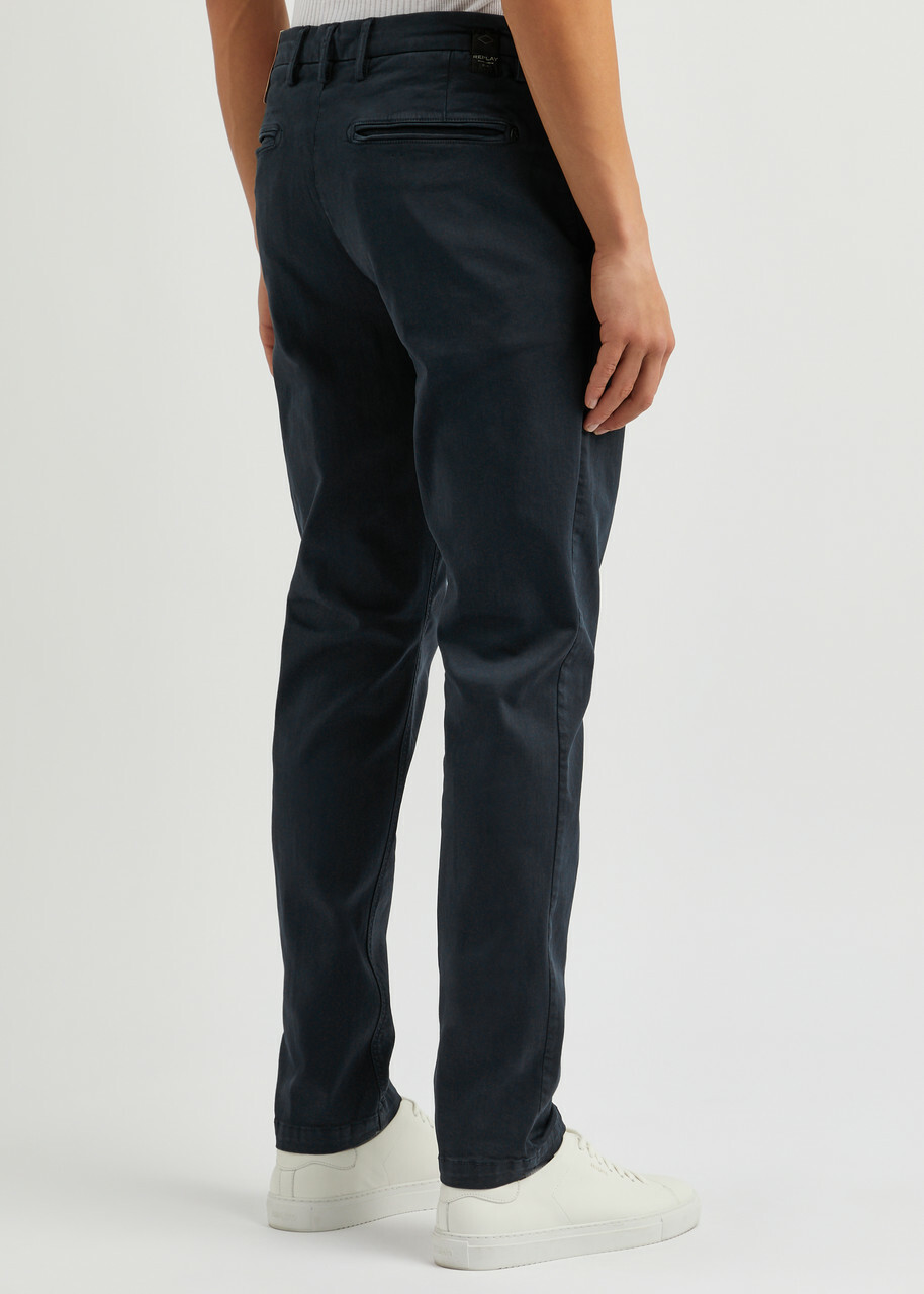 Replay Benni Hyperflex X.lite Cotton-blend Chinos Navy