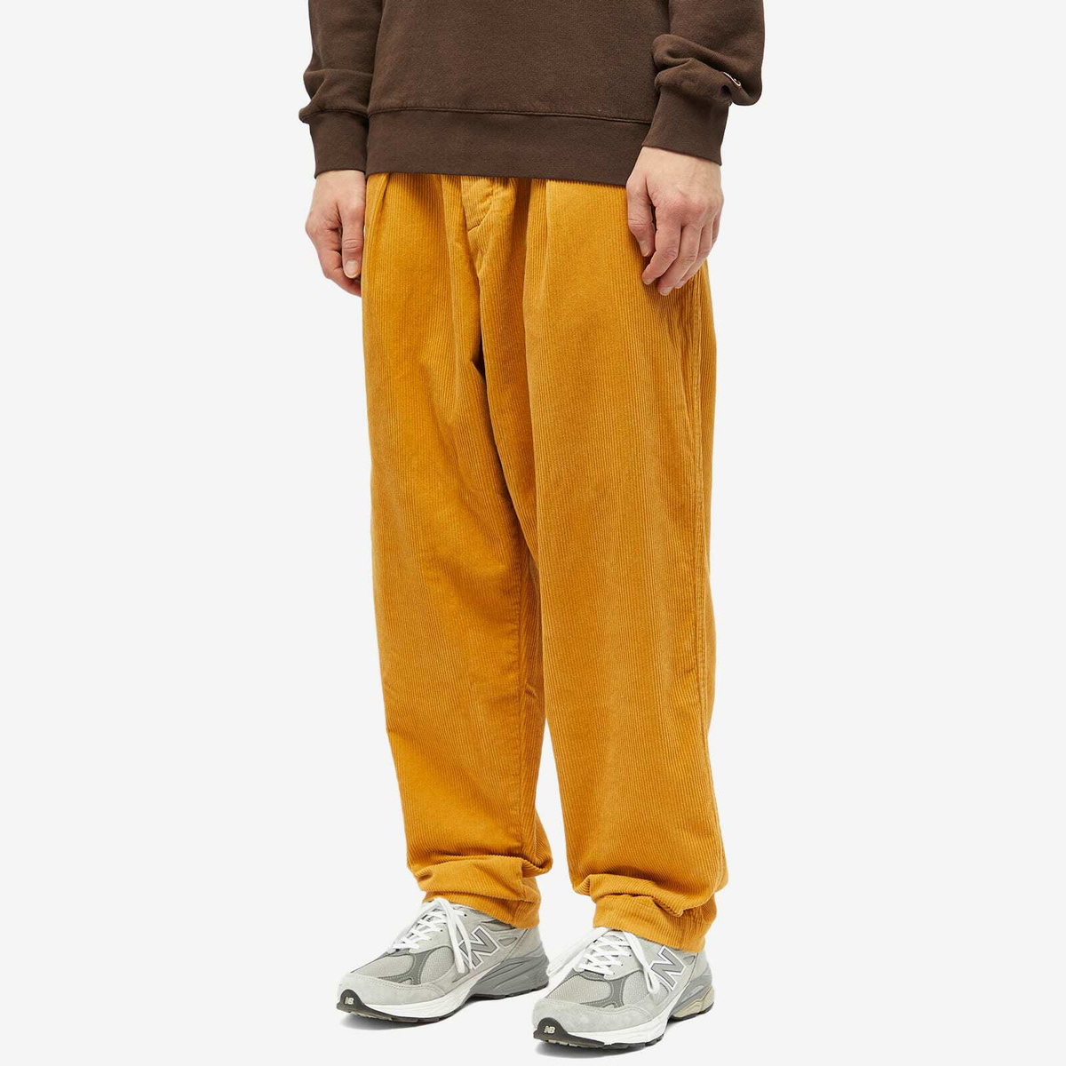 Universal Works Men's Corduroy Pleated Track Pant in Corn Universal Works