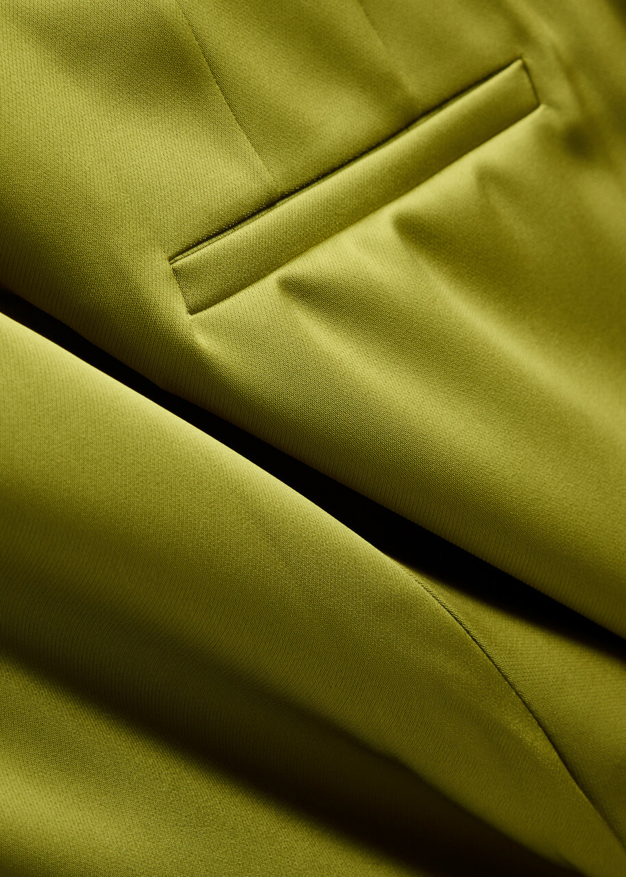 Stine Goya Gracie Wide-leg Satin Trousers Olive