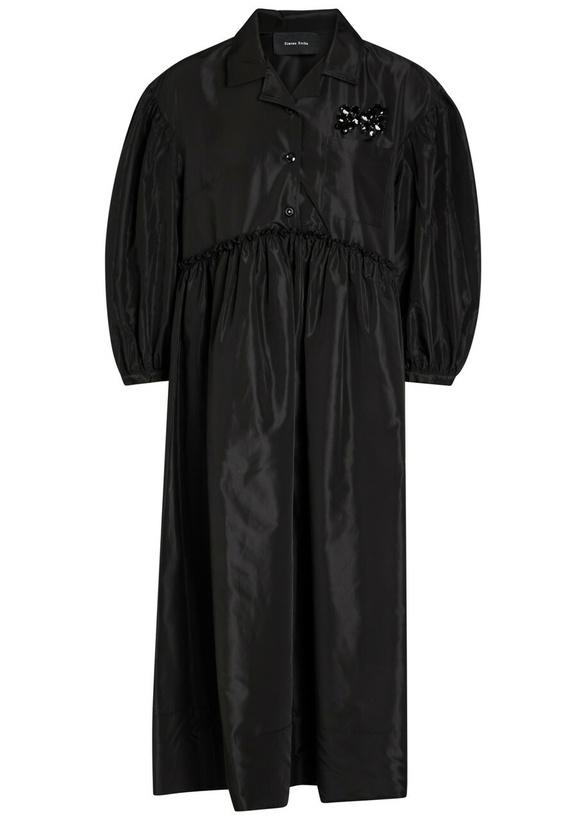 Photo: Simone Rocha Signature Embellished Shell Midi Dress Black