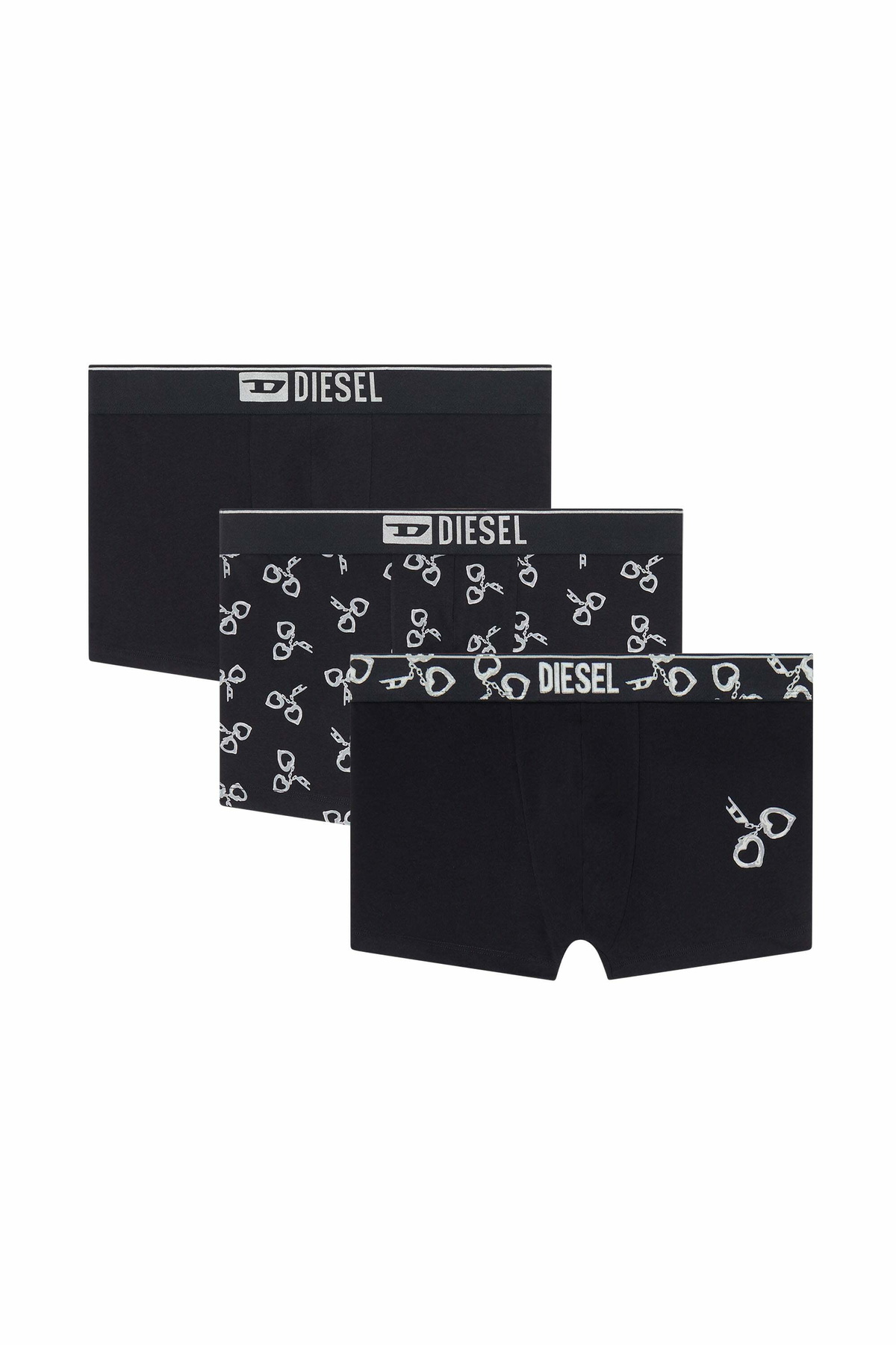 Diesel Three-pack boxer briefs with handcuff motif - Trunks - Man -