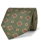 Rubinacci - 6cm Printed Silk-Twill Tie - Green