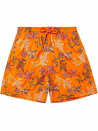 Vilebrequin - Mistral Straight-Length Mid-Length Embroidered Swim Shorts - Orange