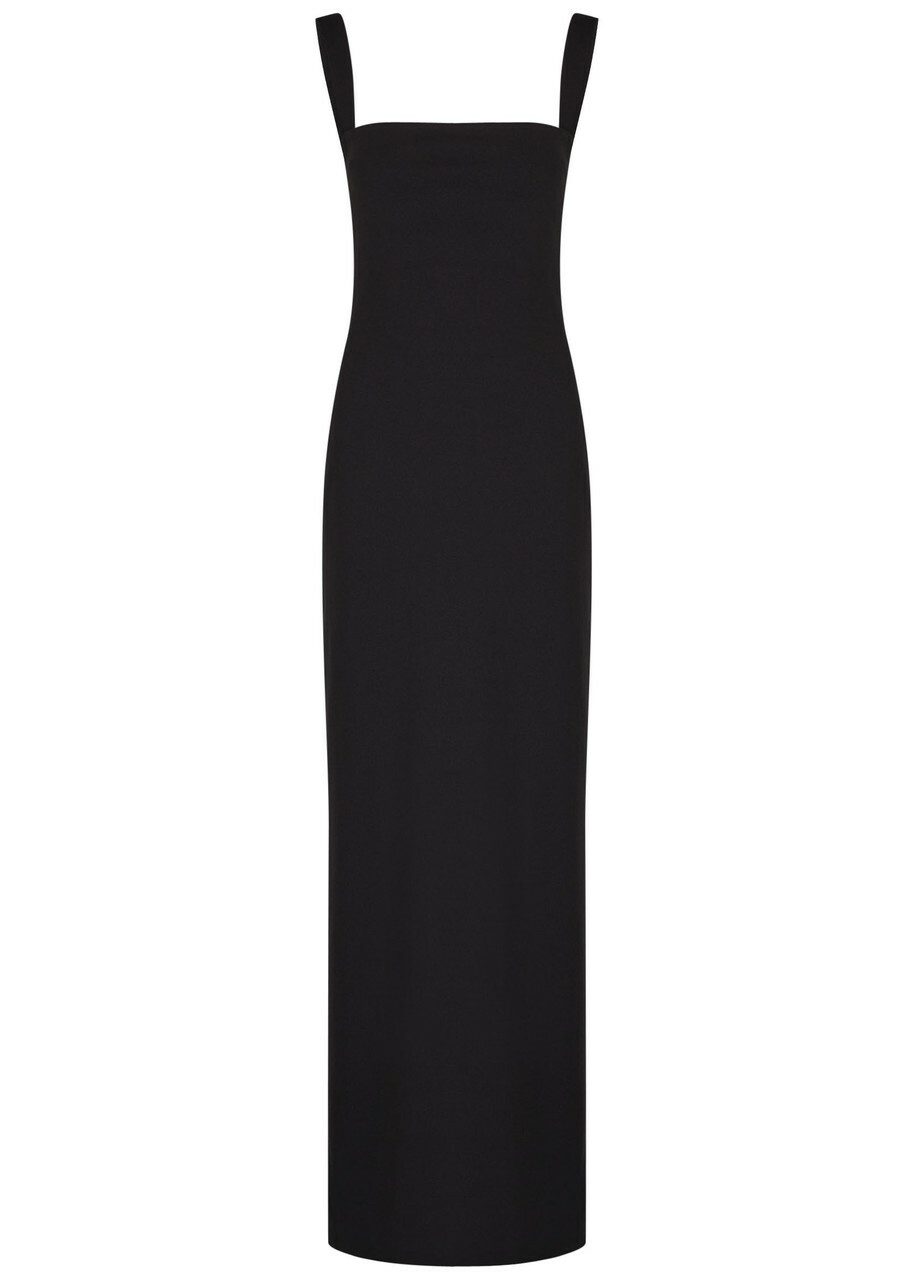 Solace London Joni Crepe Maxi Dress Black