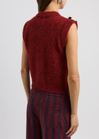 Damson Madder Aggie Bow-embellished Knitted Vest Burgundy