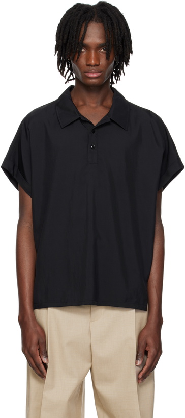 Photo: RECTO Black Dolman Sleeve Polo