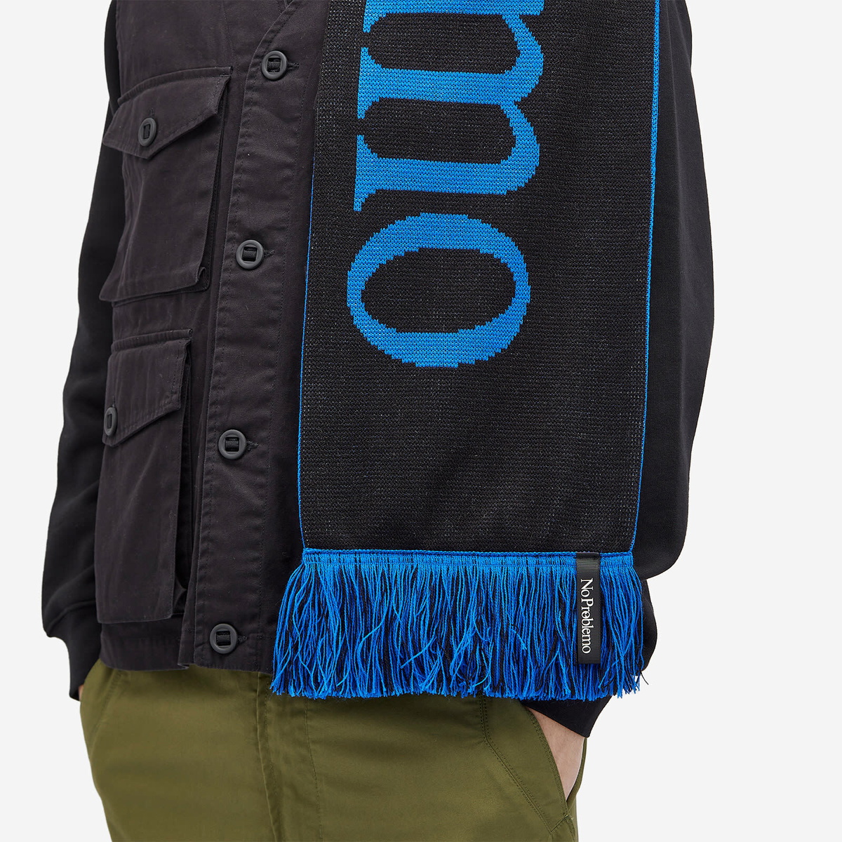 No Problemo Men's Logo Scarf in Blue/Black 