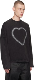 We11done Black Heart Choker Long Sleeve T-Shirt