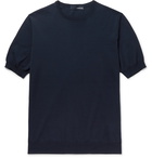 Lardini - Milo Slim-Fit Knitted Cotton T-Shirt - Blue