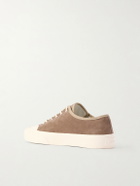 MORJAS - Plimsoll Rubber-Trimmed Leather Sneakers - Brown