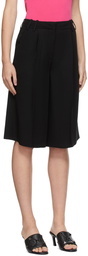 Valentino Black Silk Cady Bermuda Shorts