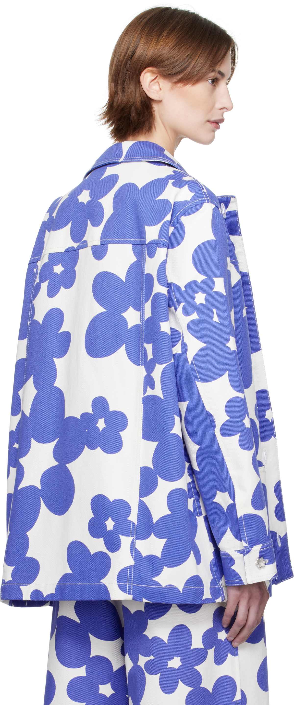 Marni Blue & White Dillies Print Jacket