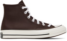 Converse Brown Chuck 70 Heritage Leather High Top Sneakers