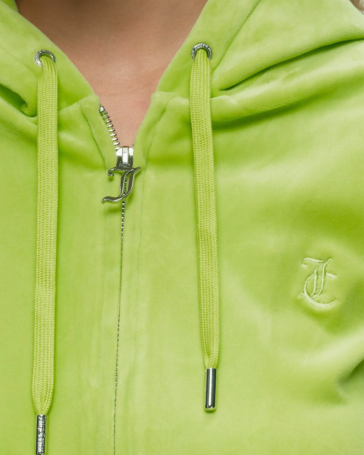 Juicy Couture Classic Velour Robertson Zip Hoodie Green Zippers