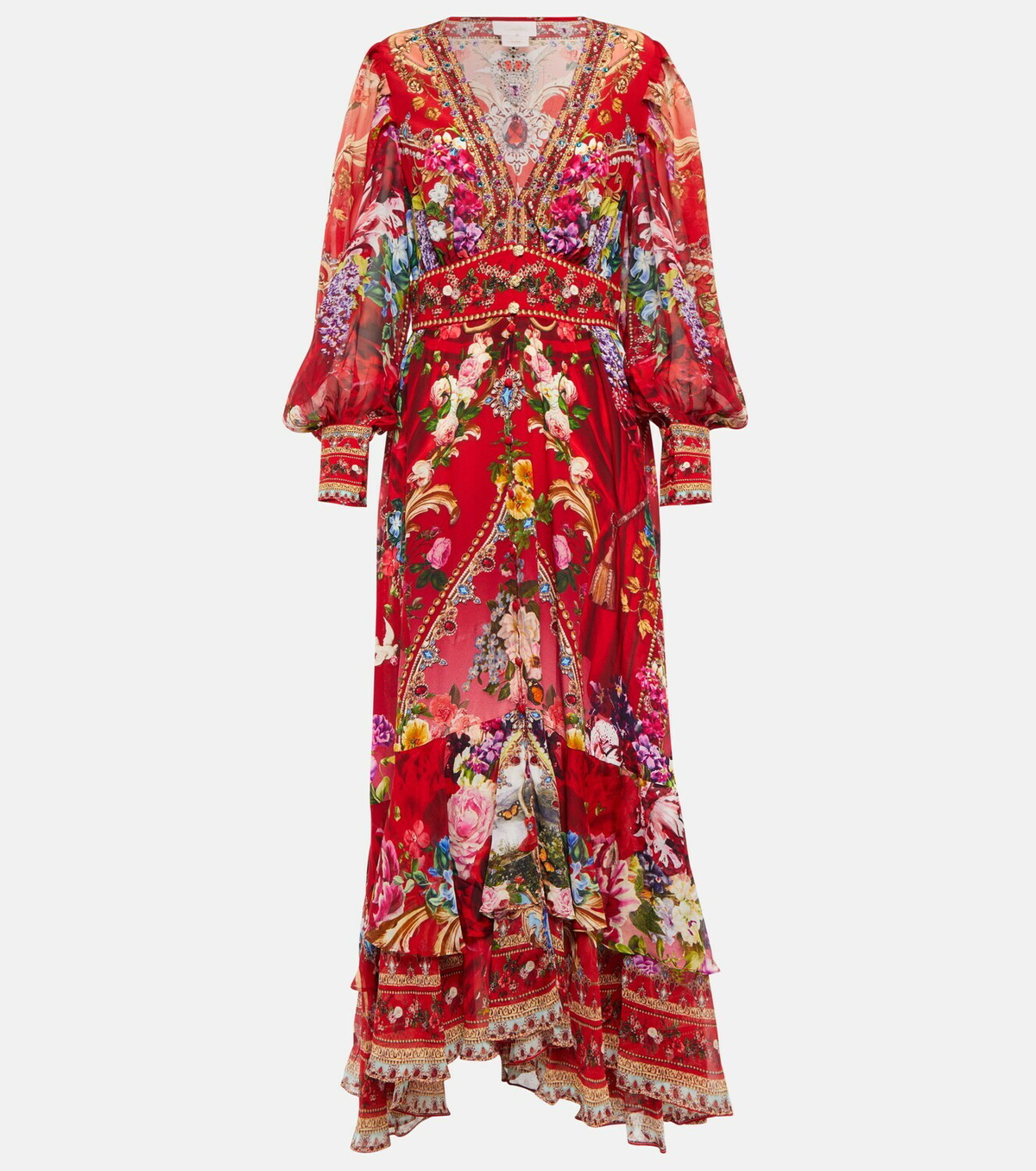【CAMILLA】プリント silk maxi ドレス Camilla Embellished printed silk maxi dress Camilla