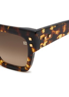 Balmain Eyewear B-army Rectangle-frame Sunglasses - Brown Havana - One Size